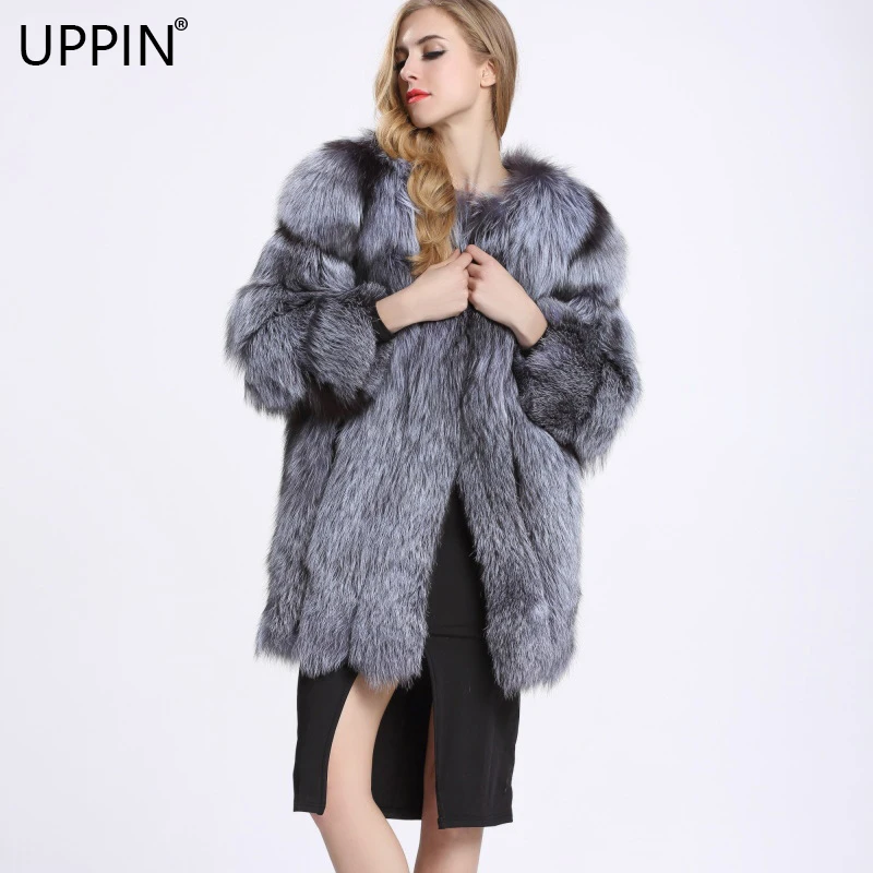 

2018 Large Sizes Autumn Winter Coat Warm New Silver Fox Fur coat Outerwear Women's Fashion Imitation Fur Jacket Plus Size S-4XL