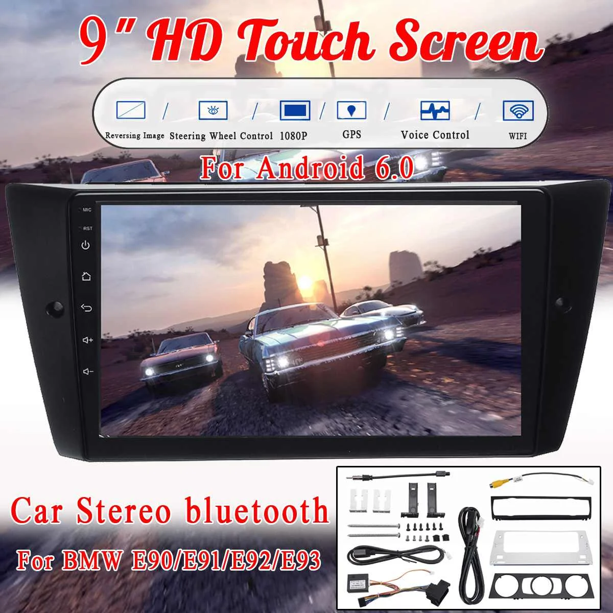 Best 9" 2DIN for Android6.0 Touch Screen Car DVD GPS Navigation MP5/FM WIFI Player Car bluetooth Stereo For BMW E90/E91/E92/E93 Radio 0 Best 9" 2DIN for Android6.0 Touch Screen Car DVD GPS Navigation MP5/FM WIFI Player Car bluetooth Stereo For BMW E90/E91/E92/E93 Radio 0