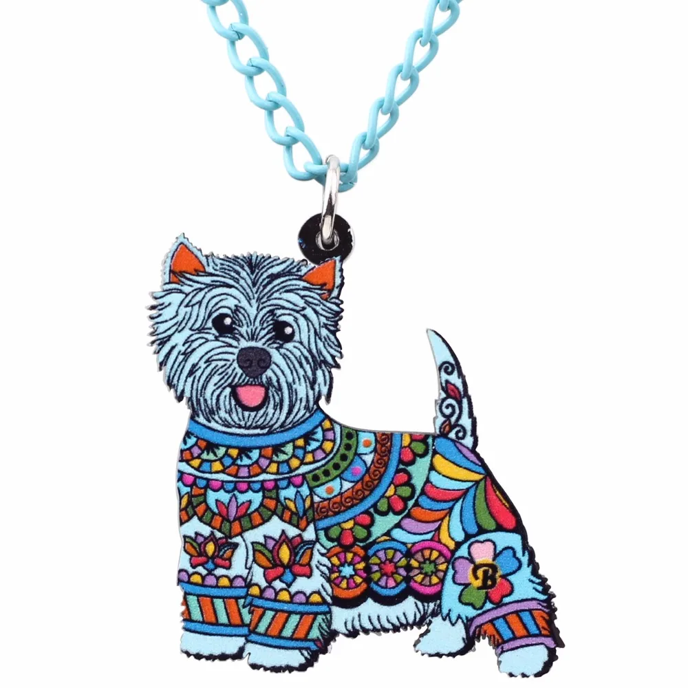 Ожерелье WEVENI West Highland White Terrier подвеска в виде собаки на цепочке ошейник животного