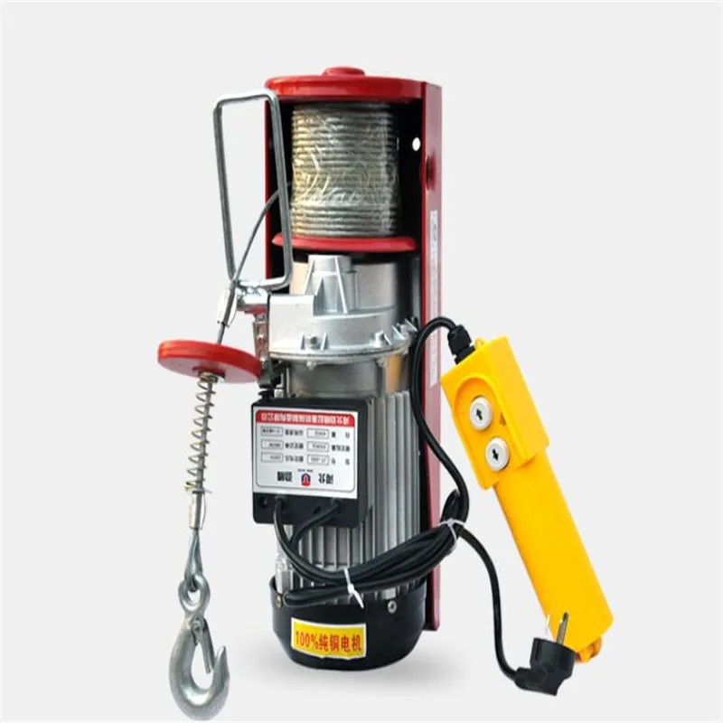 

Mini electric hoisting machine with wire rope pulling PA600