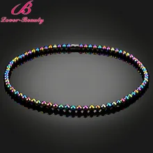 Lover Beauty Colorful Beads Magnetic Necklace weight Loss Hematite Jewelry Health Care Therapy Choker for Man Women girl -D