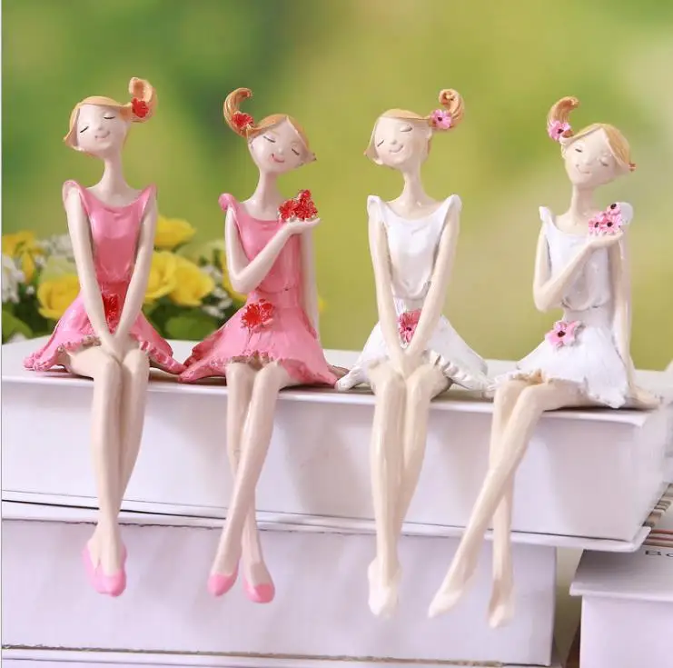 

2pcs/set Beautiful Angel Resin Craft Fairy Figurines Wedding Gift Home Decoration
