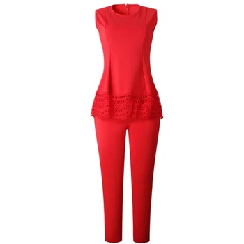 

Summer Tracksuit OL Work Women Set Lace Top+Pants Lady Outfit Fashion Sexy Two Pieces Suits Casual Party Overalls Jumpsuits