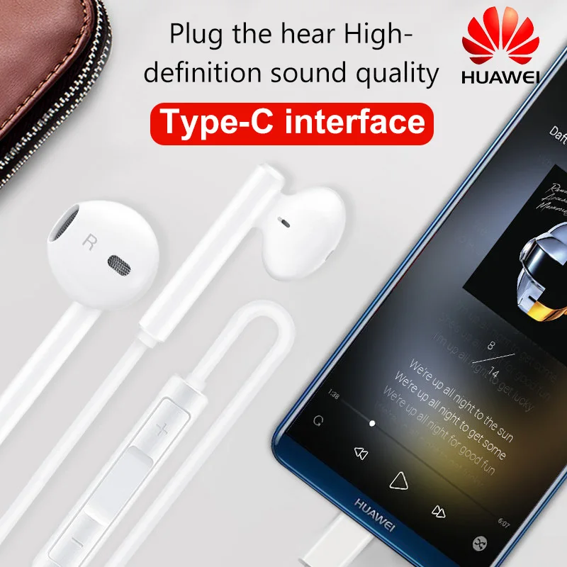 Наушники HUAWEI с разъемом usb type C наушники вкладыши гарнитура микрофоном объемные