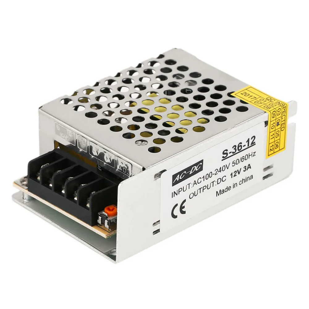 

DC12V 3A Switching Power Supply LED Light Strip Display AC100-240V Switching Transformer Universal Outdoor Indoor Electricity
