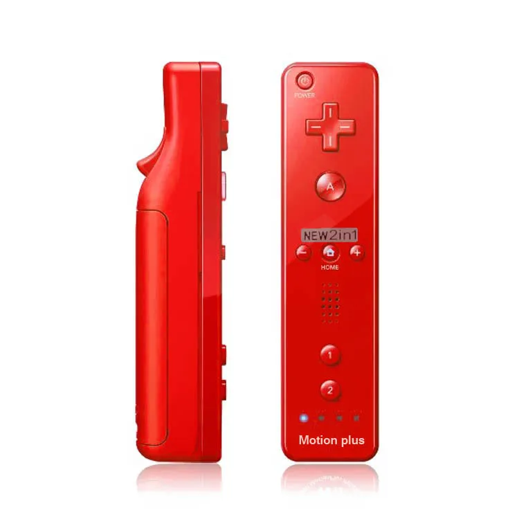 Встроенный беспроводной пульт дистанционного управления Motion Plus для Nintendo wii Nunchuck для Nintendo wii Пульт дистанционного управления джойстиком Joypad - Цвет: Option 2 Red