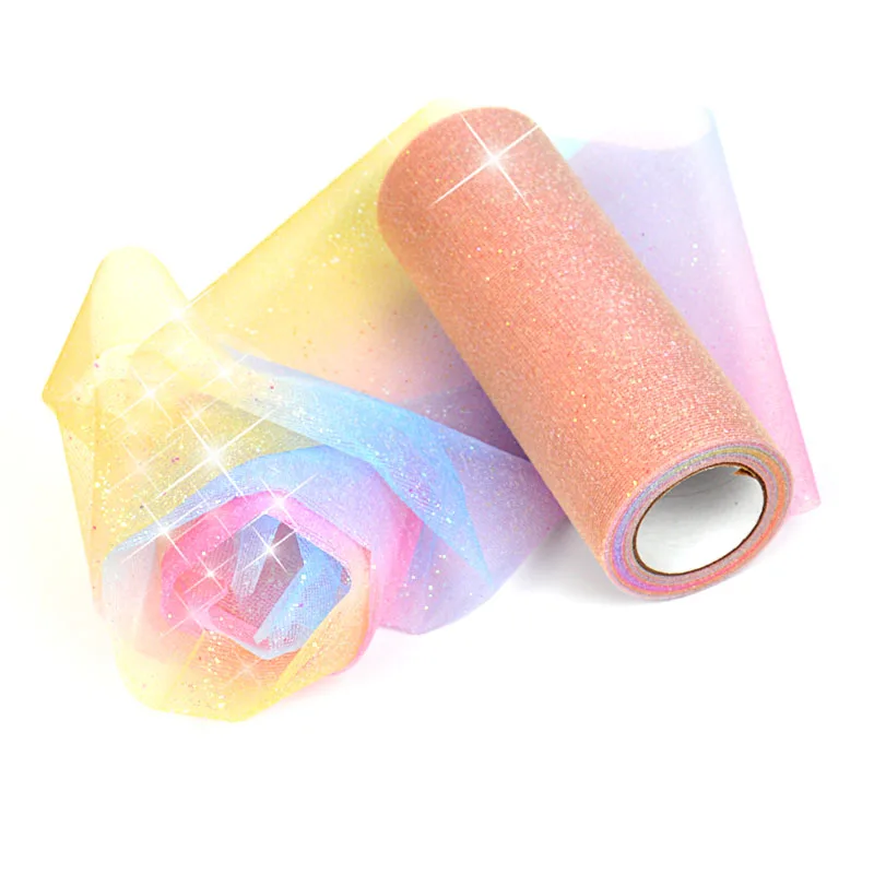 Glitter Tulle for Rainbow unicorn baby shower boy girl 1st Birthday kids High Chair Tutu table skirt Christmas tree decoration Glitter Tulle for Rainbow unicorn baby shower boy girl 1st Birthday kids High Chair Tutu table skirt Christmas tree decoration