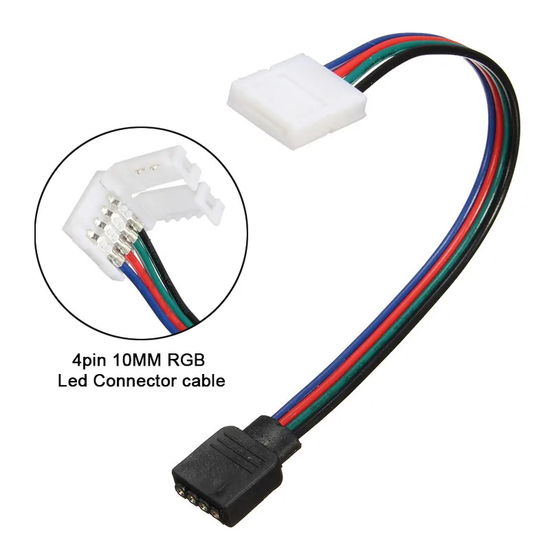 10 шт./лот мм 4pin цветных (RGB) светодиодных лент без пайки с двойным разъемом