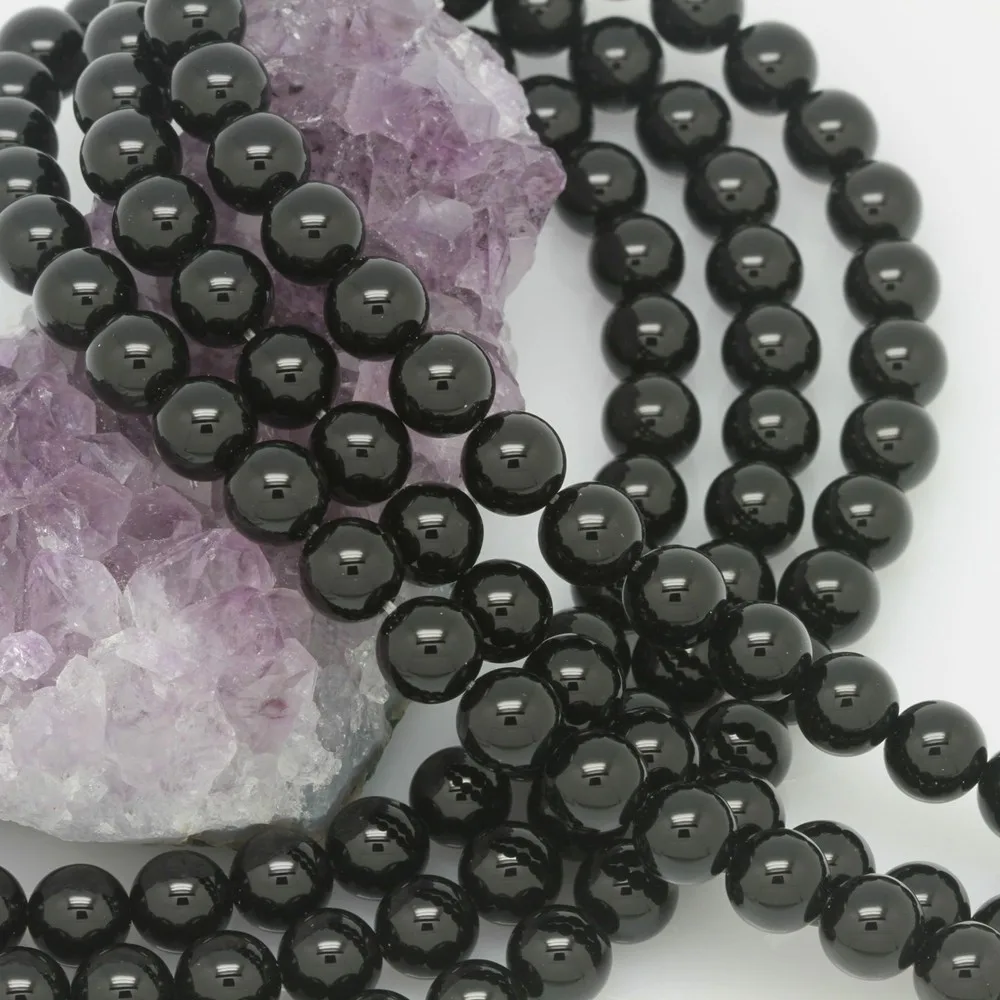 6 мм черный оникс рыхлый натуральный камень бусины для браслетов Diy аксессуары для ювелирных изделий, 10 нитей