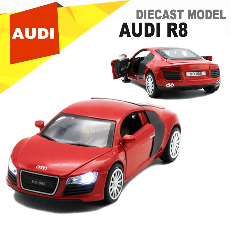1/32 весы AUDI R8 литые модели автомобилей игрушки в подарок детям с функциями|car