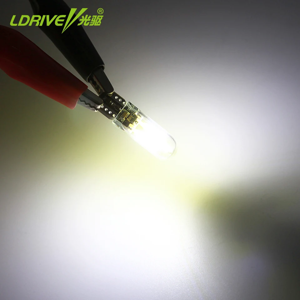 2 шт. 12 28 В T10 W5W LED COB стеклянная лампа яркий красный синий лед желтый золотой