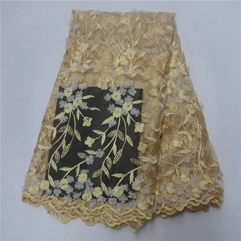 

Hight quality 3D design flower Tulle Embroidered Net Lace African French Laces Fabrics High Quality