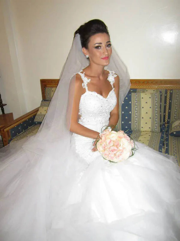 

Romantic Wedding dress Custom made Organza Appliques Beading Adult little mermaid costumes 2015 Weeding dress plus size