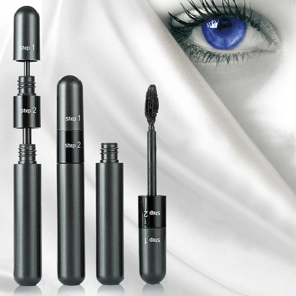 

Aikimuse New Makeup 2in1 Stretch Warping Thick Waterproof Long Lasting Lengthen Eyelashes Easy Remove Mascara Beauty Eyelash