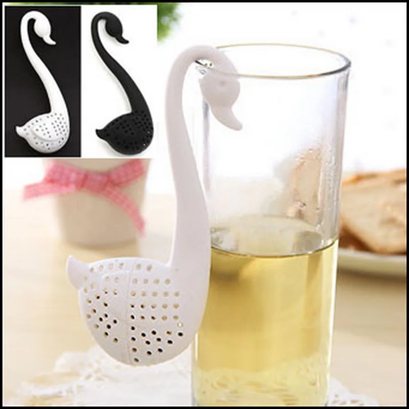by DHL or EMS 1000 pcs Novelty Tea Strainer Spoon Swan Shape Teapot