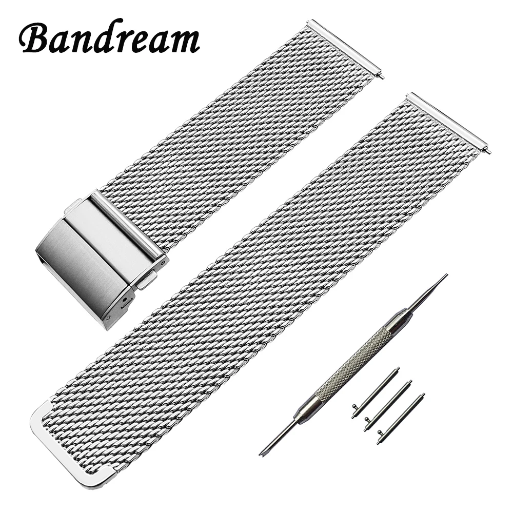 New Milanese Watchband 18mm 20mm 22mm Quick Release Watch Band Men