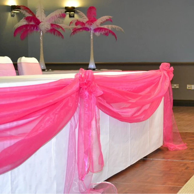 Prix De Promotion Bleu Marine 10 M 135 M Pure Organza Swag Tissu