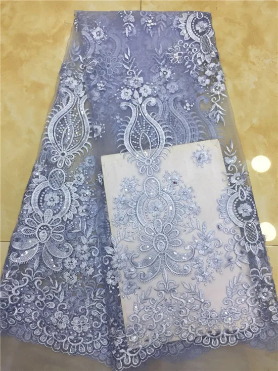

French Net Lace Fabric 2019 Latest African Guipure Lace Fabric with Embroidery Mesh Tulle Gold Cord Sequins Lace Fabric