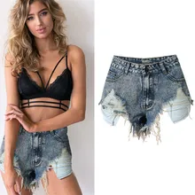 Women's Jeans New Fashion Slim High Waist Grinds Irregular Leaks Pockets Tassel Snowflakes Retro Denim Shorts