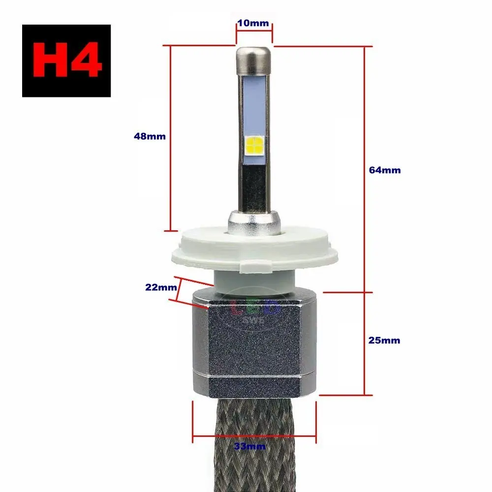 Автомобильные фары 2 шт. чипы Cree 9600lm H7 светодиодный H4 H11 9005 9006 белый для