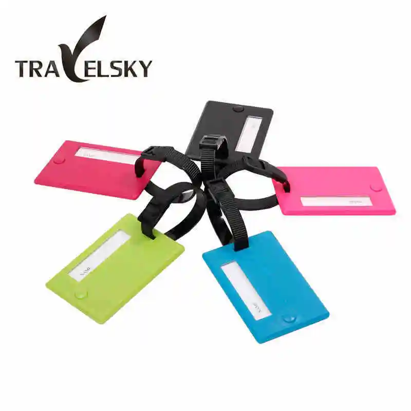 

5pcs /set Wholesale Luggage tag with Name Card PVC fashion travel bags tags pull rod box sign random colors free shipping 13101