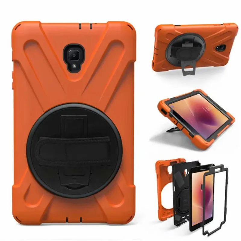 Hmsunrise для SM-T380 чехол для samsung Galaxy Tab A 8,0 чехол T380 T385 детский безопасный противоударный сверхпрочный силиконовый Жесткий Чехол - Цвет: Orange