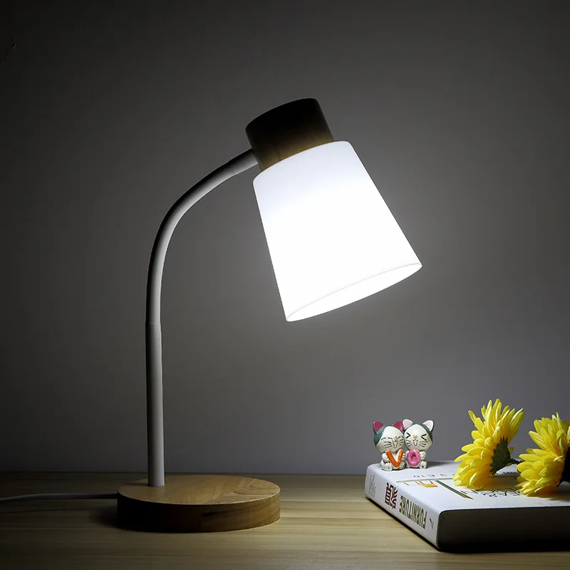 

Northern Europe Modern Concise Creative Wood Table Lamp Bedroom Livingroom Study Office Library Decoration Lamp Free Shipping