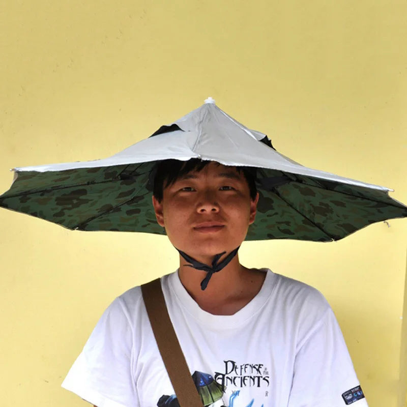 New Arrival 80cm Umbrella Hat Portable Outdoor Fishing Anti UV Parasol