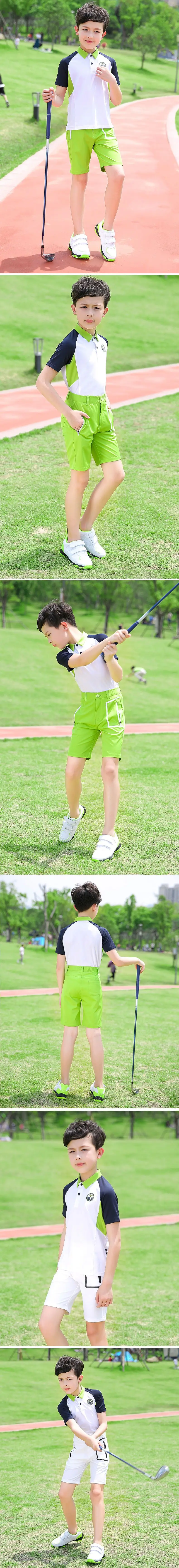 Летняя спортивная одежда для гольфа Детские однотонные шорты для гольфа Молодежные быстросохнущие дышащие спортивные шорты до колена