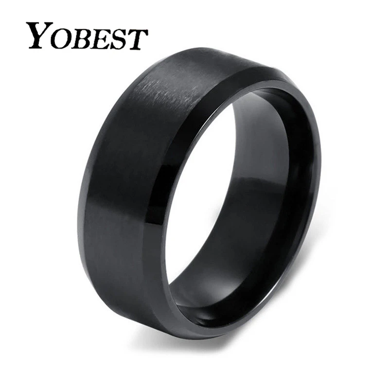 YOBEST высокое качество 3 цвета Черное золото нержавеющая сталь мужское кольцо