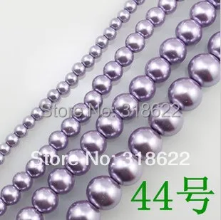 

Free shipping wholesale Color 44 4MM-16MM Loose imitation Glass Pearl Beads