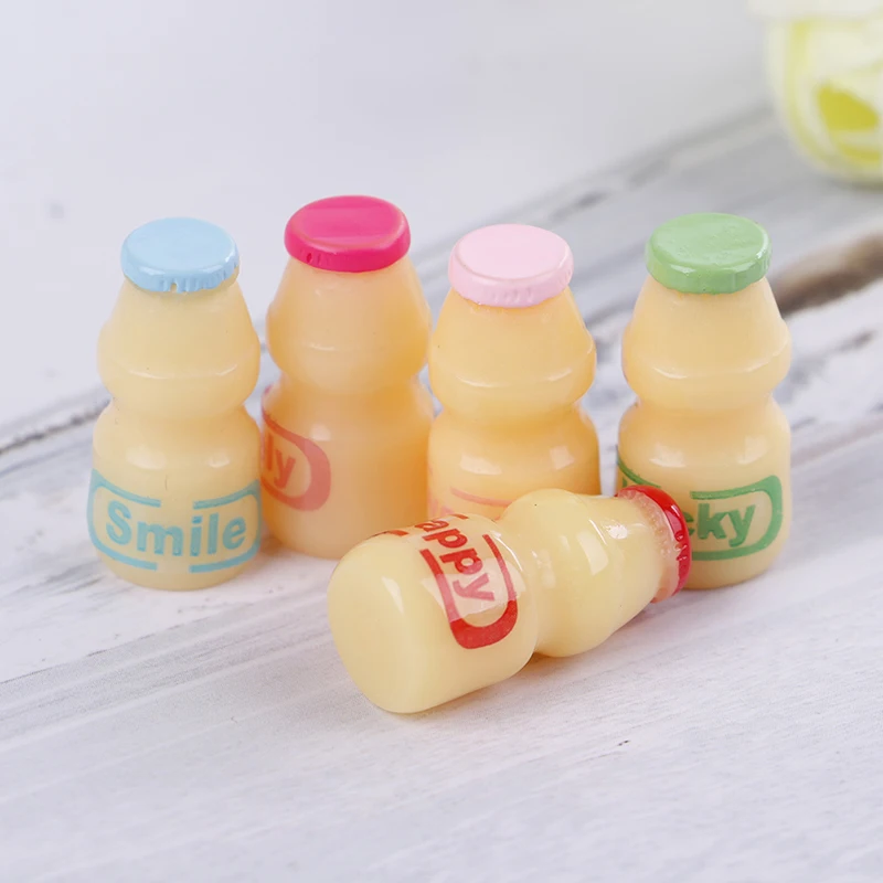 5Pcs/lot Dollhouse Miniature Wine Water 1/6 Pretend Play Kitchen Toy Yakult Milk Drink Bottle Food for Barbie Blyth OB Doll