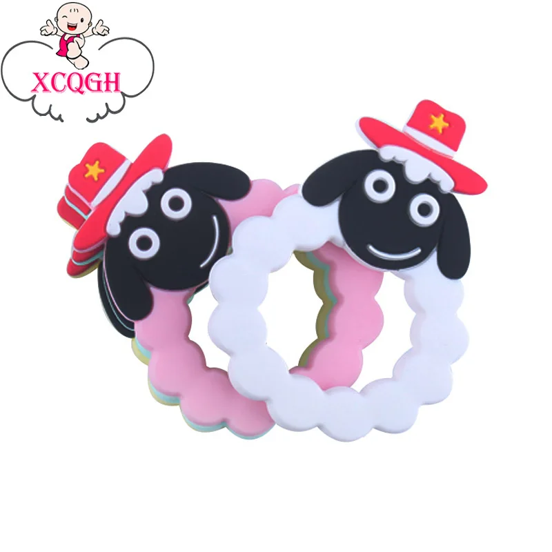 

XCOGH 5PCS New Cartoon Sheep Silicone Baby Teether Baby Silicone Molar Sticks Soothing Chew Baby Teether