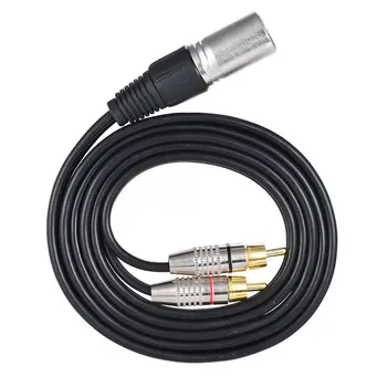 

1 XLR Male to 2RCA Male Interface Stereo Audio Cable Connector Y Splitter Wire 3 meters