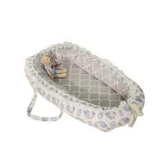 Детское гнездо для новорожденных, мягкое детское портативное гнездо, хлопок, мультяшный сон кровать, удобные бамперы для детей от 0 до 24 месяцев, съемные и моющиеся