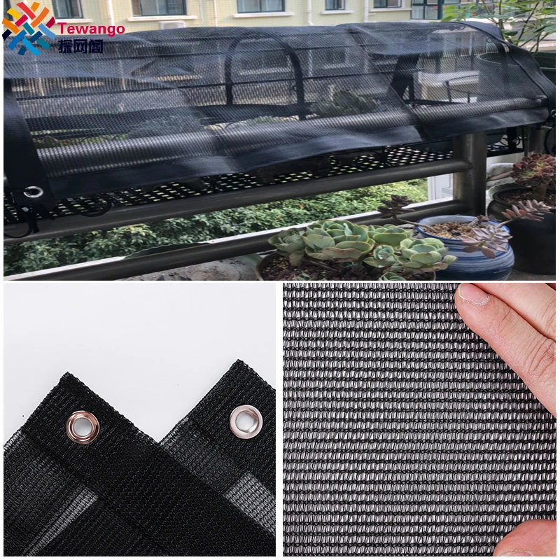 Бренд Tewango HDPE + UV сетка уличный тент паруса патио садовый блок 70% теней черные