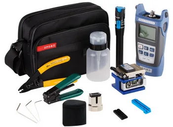 

10sets 12pcs/set Fiber Optic FTTH Tool Kit with FC-6S Fiber Cleaver Optical Power Meter 5km Visual Fault Locator Wire stripper