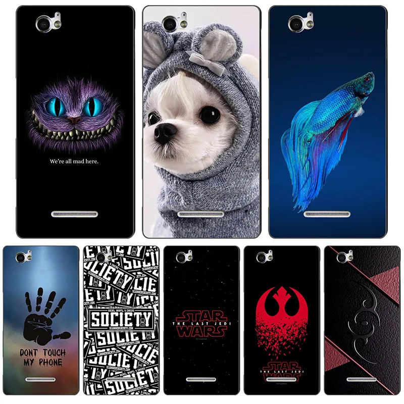 

Cute Cartoon Case For Sony Xperia M Dual C1905 C1904 C2004 C2005 Cover Printing Drawing Cat Printed Phone Shell Capa Funda