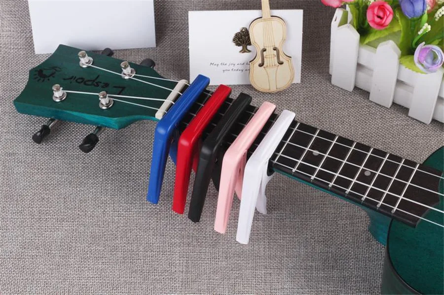 Plastic Durable Ukulele Tune Quick Change Capo 5 Colors ABS Key Clamp For Ukulele Accessories (3)