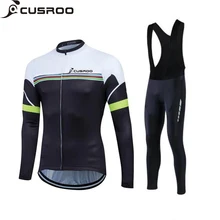 CUSROO простые радужные линии мужские с длинным рукавом Велоспорт Джерси наборы специализируется Джерси Дешевая Одежда Майо Одежда для велогонок