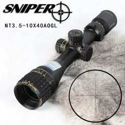Снайпер NV 3,5-10X40 AOGL Охота прицелы тактический оптический прицел полный Размеры Стекло гравированный сетка RGB Подсветкой прицел