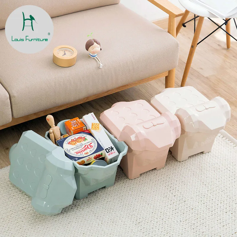 

Louis Fashion Children's Stools Ottomans Multifunctional Cartoon for Storing Children's Toys, Household Plastic Handbags