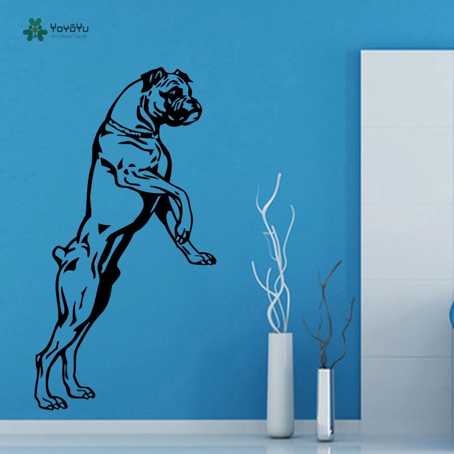 Kids Stickers Dogs and Pets Wall Stickers Wall Art Boxer Dog Wall Sticker Decal Wall Decals Animals Wall Decals