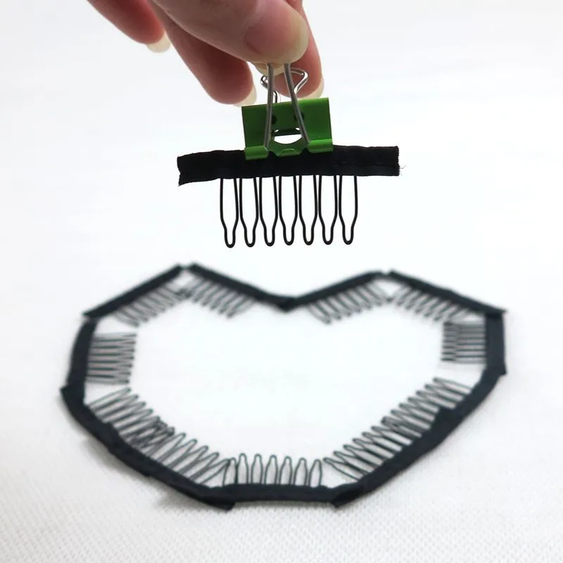 Black Wire Wig Combs with Polyester Cloth 5