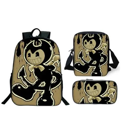 3 шт./компл. школьная сумка Бенди и чернильная машинка рюкзак детский комбинированный рюкзак для мальчиков и девочек Школьный рюкзак ежедневный Mochila - Цвет: as picture