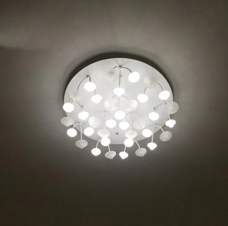 

Led wrought iron bedroom lamp thin round crystal warm romantic remote control American black ceiling lamp indoor lamps led lamps