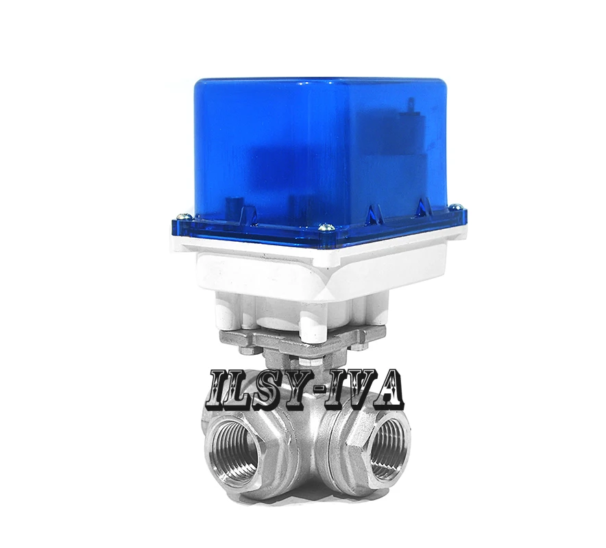 Новый Трехходовой Электрический шаровой клапан DN8 ~ DN25 AC12V/24V/220V из нержавеющей