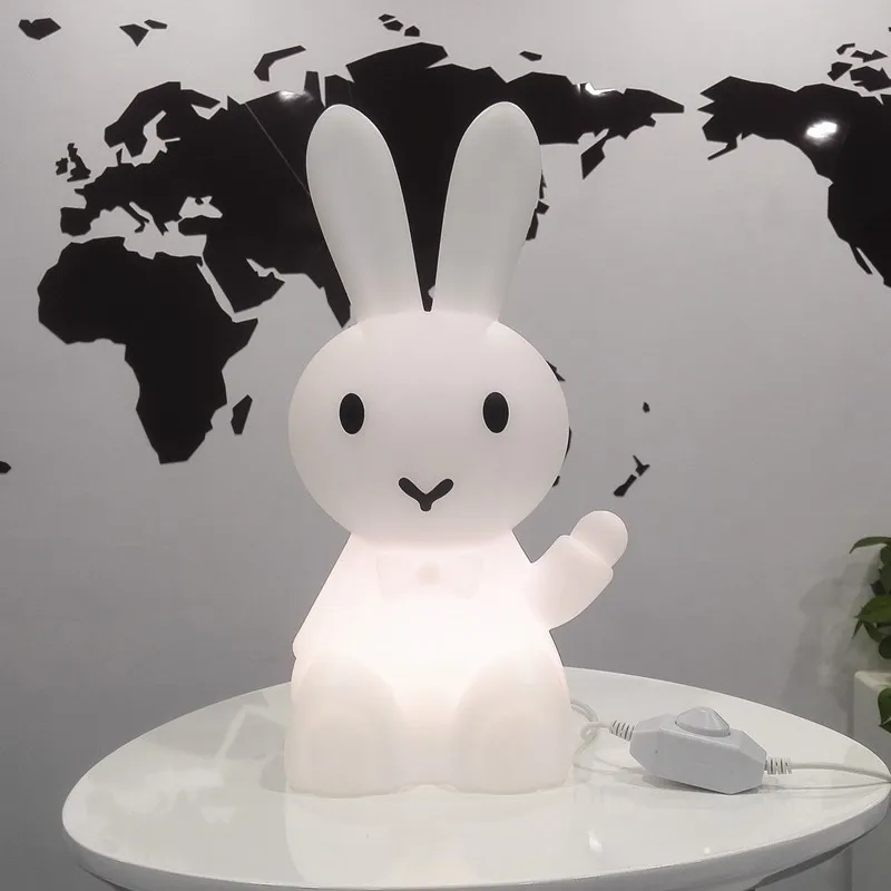 Criativa dos Desenhos Animal para Crianças Conduziu a Lâmpada de Mesa Luz da Noite Coelho Hare Bebê Lâmpada Pode Ser Escurecido Usb Animados Presente Quarto 3 Cheap Luzes noturnas