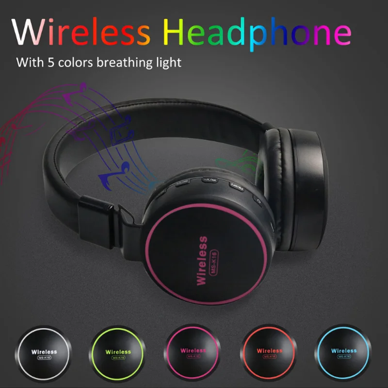 Bluetooth 5 0 Headset Wireless Headphones Gaming Headset with Mic for xiaomi iPhone Professional Gamer Surround Sound LED Light
