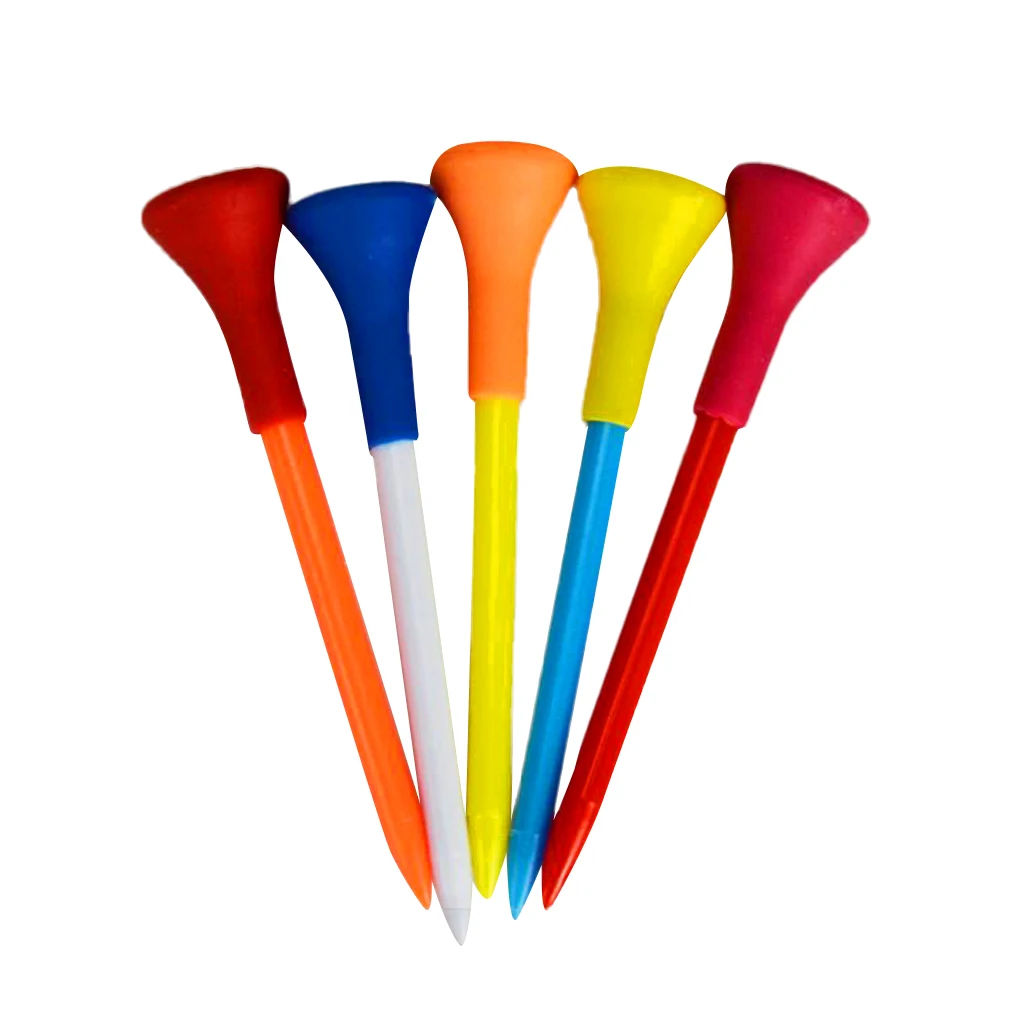 5 Pieces Rubber + Plastic Soft Rubber Cushion Top Golf Tees Accessories Random Color Short Medium Long Random Color